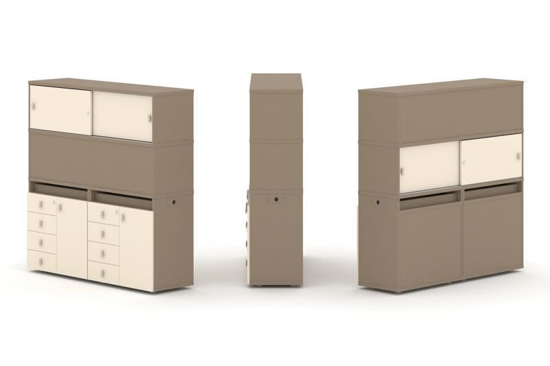 Estetica Набор №6. Тумба двойная+высокая надставка ES.NB.2V-6 Латте/Сатин 1500*410*1520 Estetica Набор №6. Тумба двойная+высокая надставка ES.NB.2V-6 Латте/Сатин 1500*410*1520