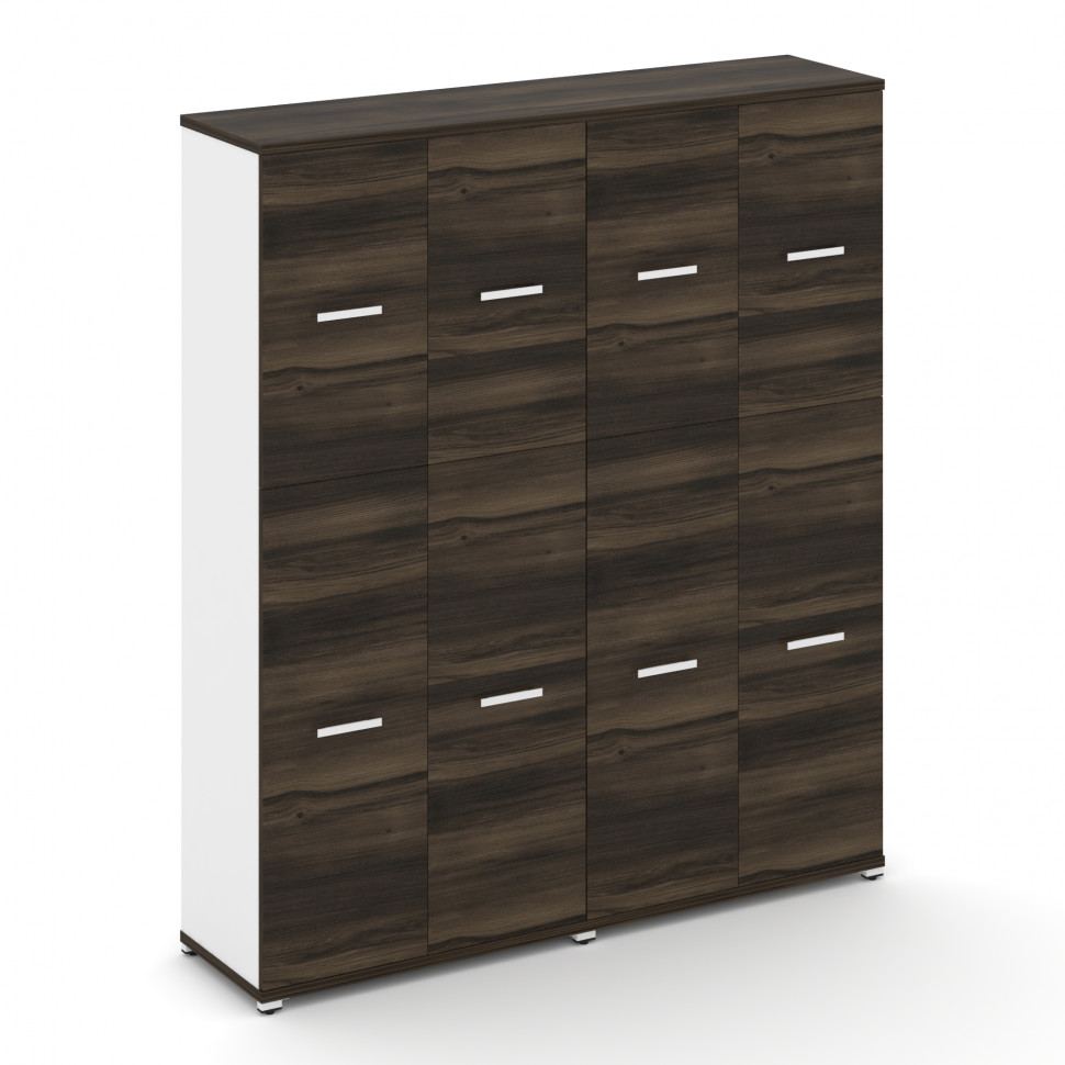 Concept Шкаф 2 широкие секции, 5 ниш CN.STS-525 W Дуб Мали/Белый Бриллиант/Металл Белый 1668*420*192