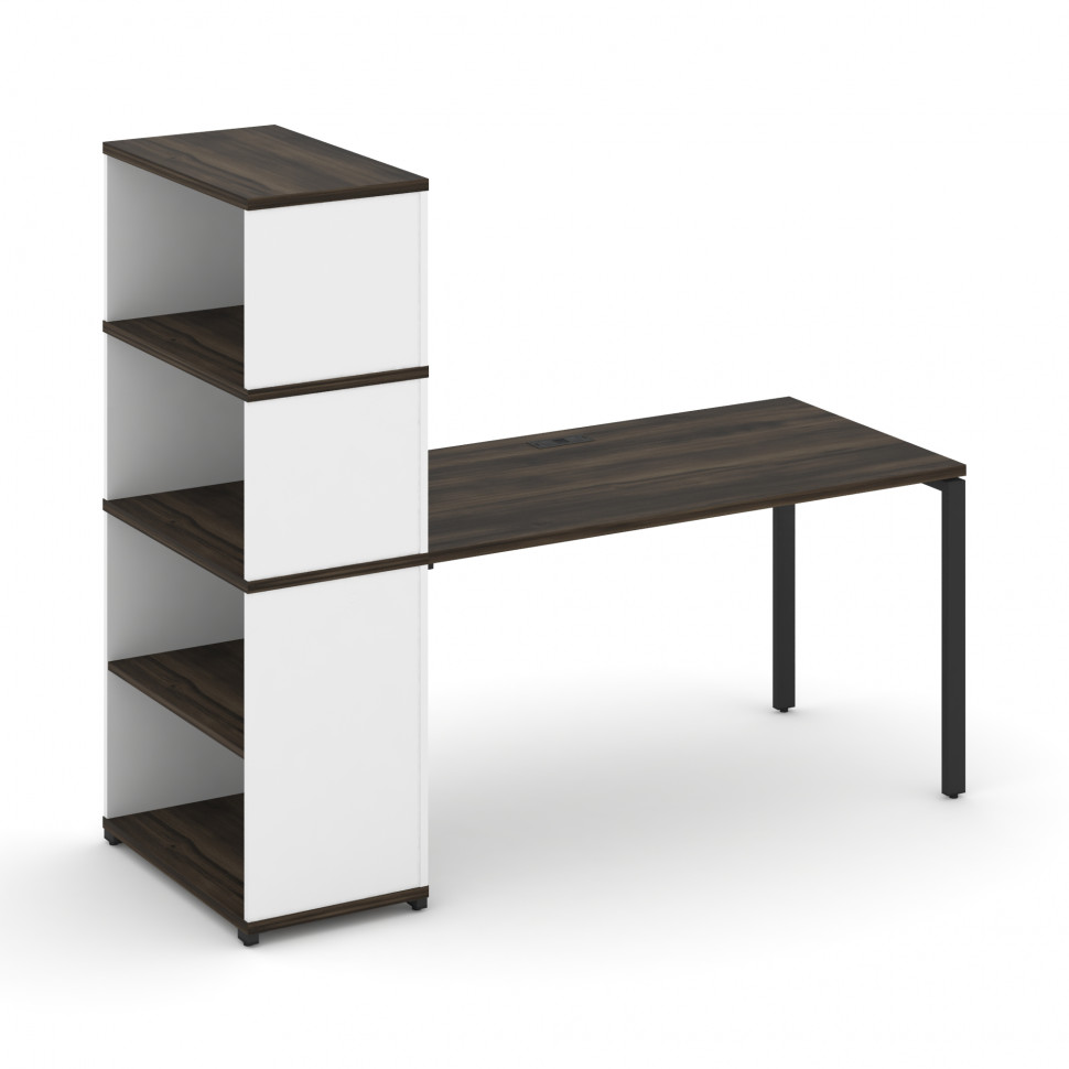 Concept Стол рабочий с опорным стеллажом с надставкой выс. CN.SP-215 Дуб Мали/Белый Бриллиант/Металл Concept Стол рабочий с опорным стеллажом с надставкой выс. CN.SP-215 Дуб Мали/Белый Бриллиант/Металл