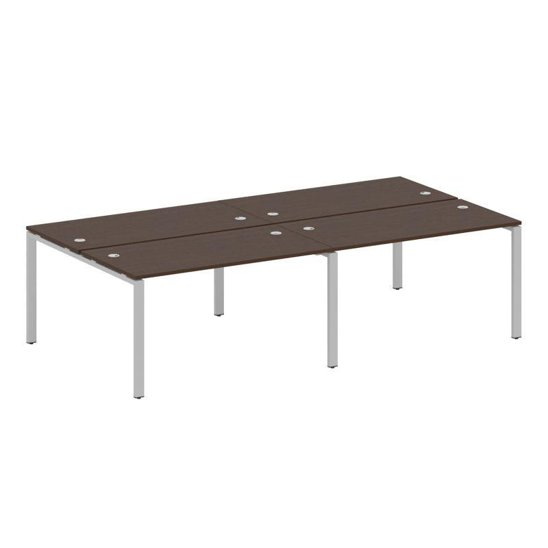 Metal System Рабочая станция на 4 места на П-образном м/к БП.СМ-4.3 Венге Цаво/Металл Серый 2800*147