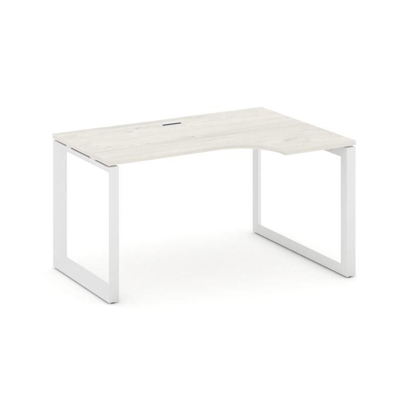 Style Project Стол рабочий эргономичный SN-59O.SPA-001(R) Дуб Наварра/Металл Белый/Белый Заглушка 13