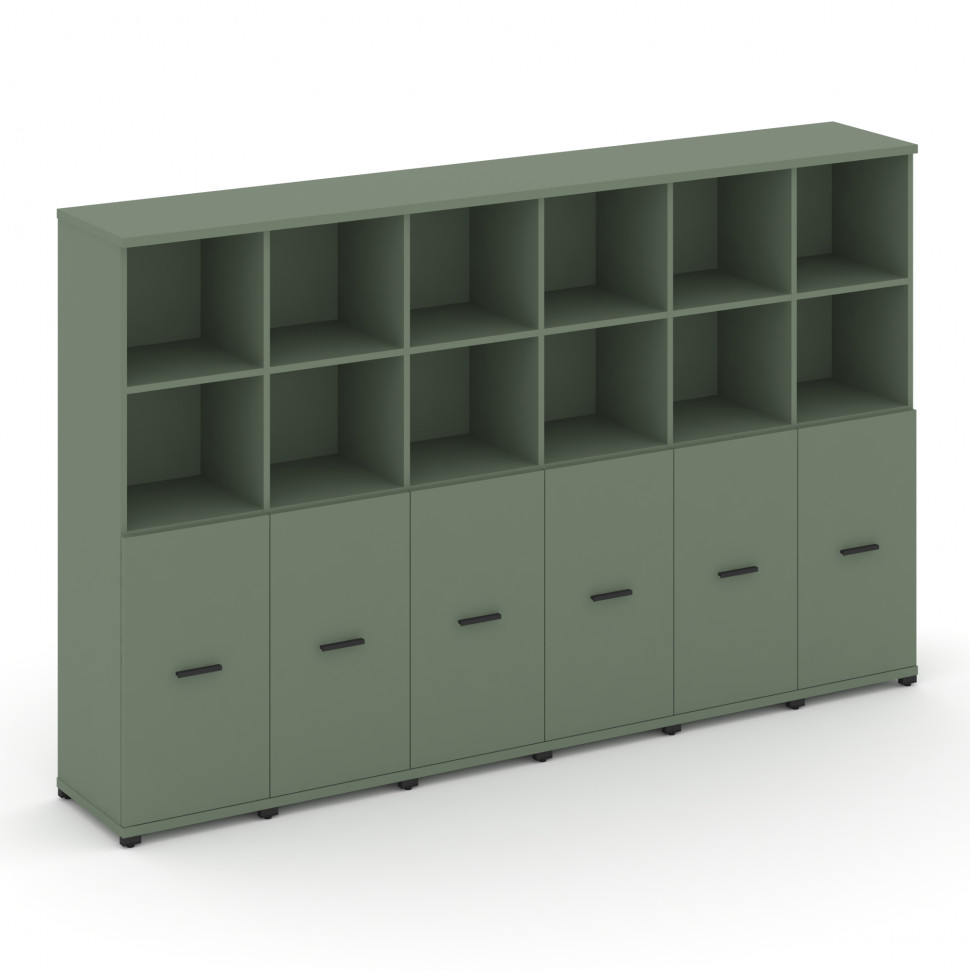 Concept Шкаф 6 узких секций, 4 ниши CN.STU-461 B Кобо/Металл Черный 2500*420*1554