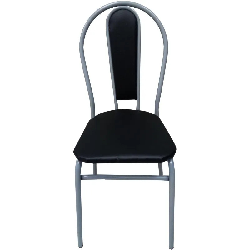 Стул металлический с мягкой спинкой титан-черный (41404)