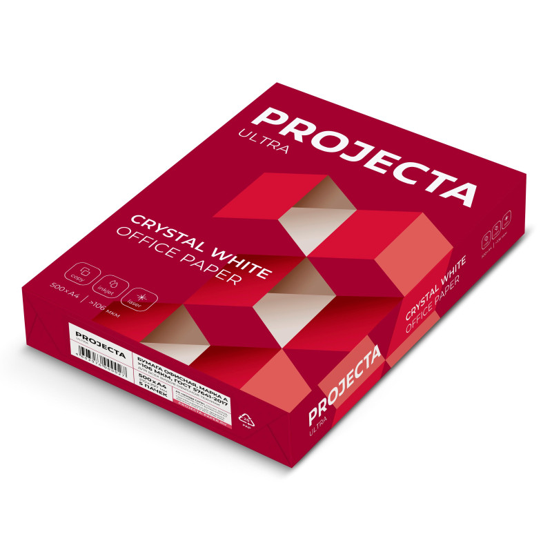 Бумага PROJECTA Ultra А4, марка А, 80 г/кв.м, 500 л