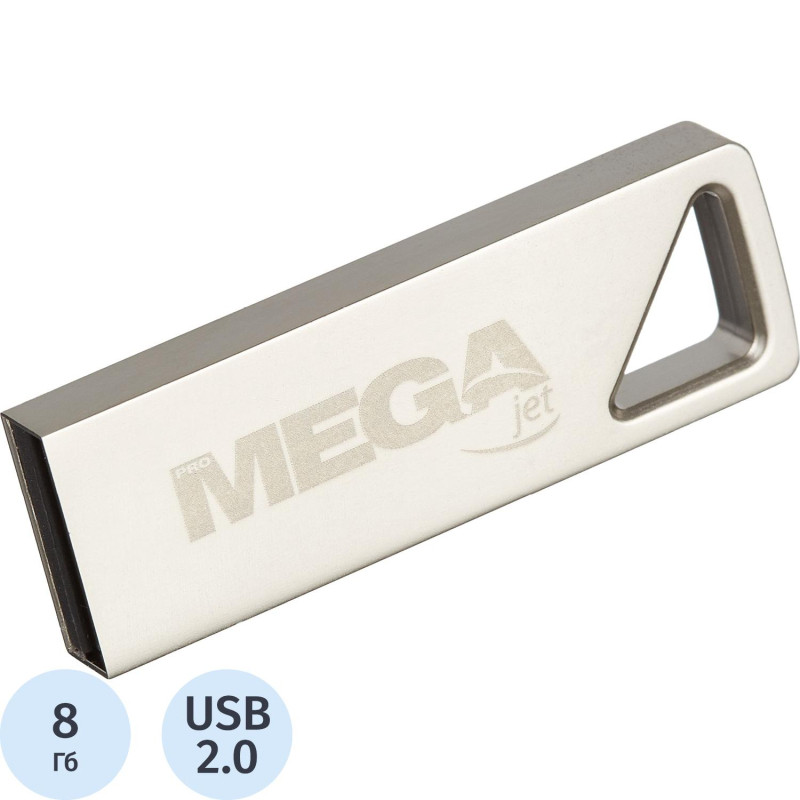 Флеш-память Promega Jet 8GB USB2.0 серебро, металл, под лого NTU326U2008GS