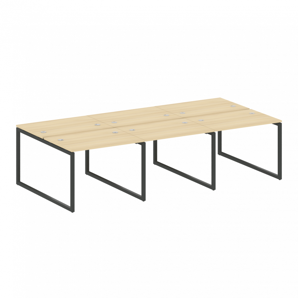 Metal System Quattro Рабочая станция на 6 раб. мест на О-образном м/к 40БО.СМ-6.1 Акация Лорка/Метал