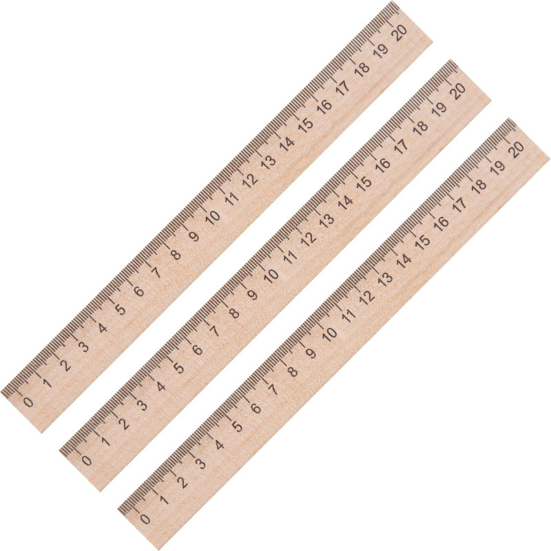 Линейка деревянная 20см 3шт/уп