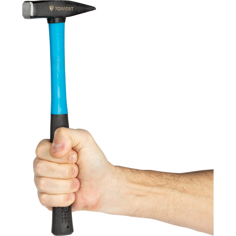 Молоток 300 г TOPFORT из углеродистой стали, фибергласовая рукоятка