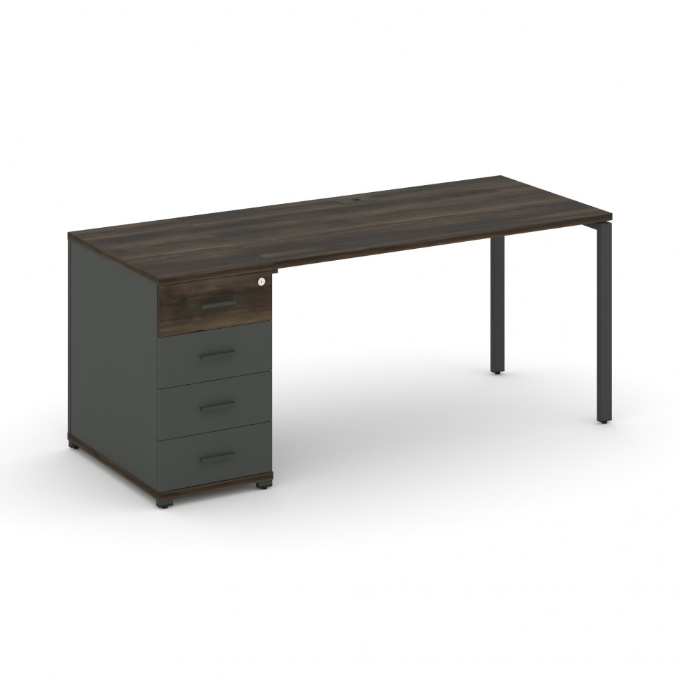 Concept Стол рабочий с 1 опорной тумбой CN.SP-402 A Дуб Мали/Антрацит/Металл Антрацит 1600*720*750 Concept Стол рабочий с 1 опорной тумбой CN.SP-402 A Дуб Мали/Антрацит/Металл Антрацит 1600*720*750