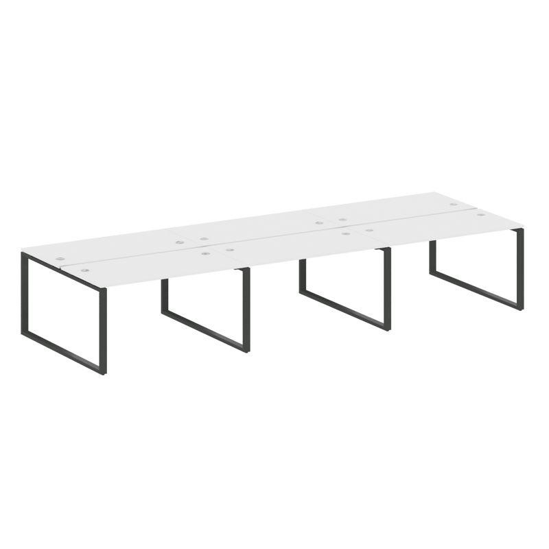 Metal System Рабочая станция на 6 мест на О-образном м/к БО.СМ-6.3 Белый/Металл Антрацит 4200*1475*7 Metal System Рабочая станция на 6 мест на О-образном м/к БО.СМ-6.3 Белый/Металл Антрацит 4200*1475*7