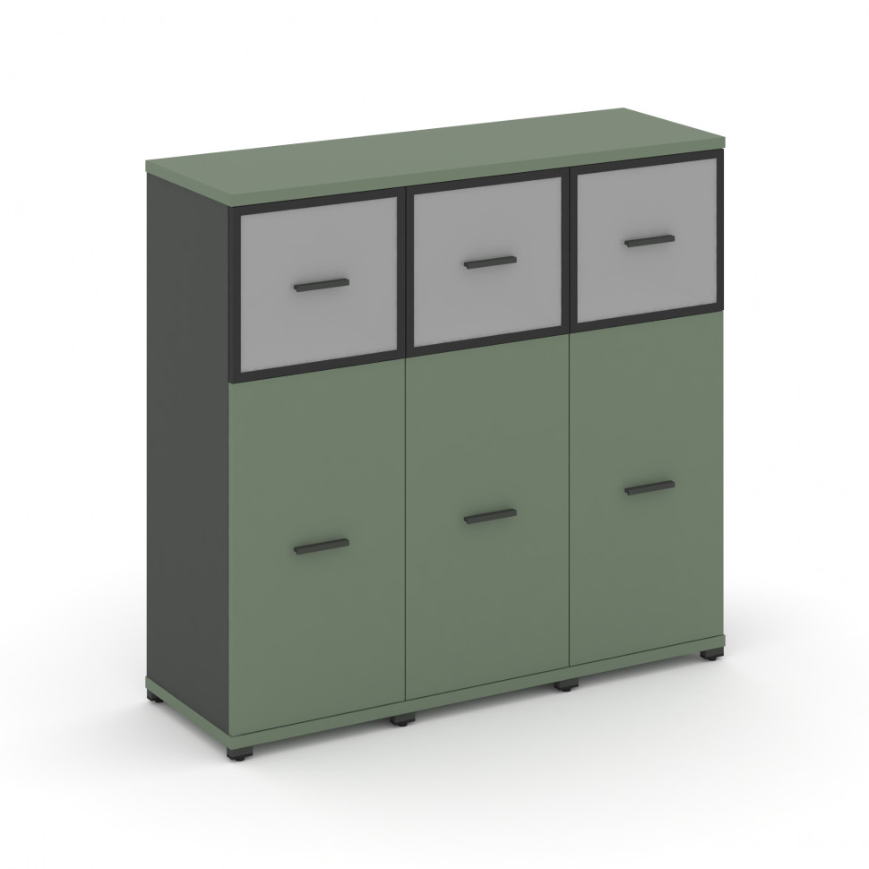 Concept Шкаф 3 узкие секции, 3 ниши CN.STU-334 RMB A Кобо/Антрацит/Металл Антрацит/Сатин 1252*420*11