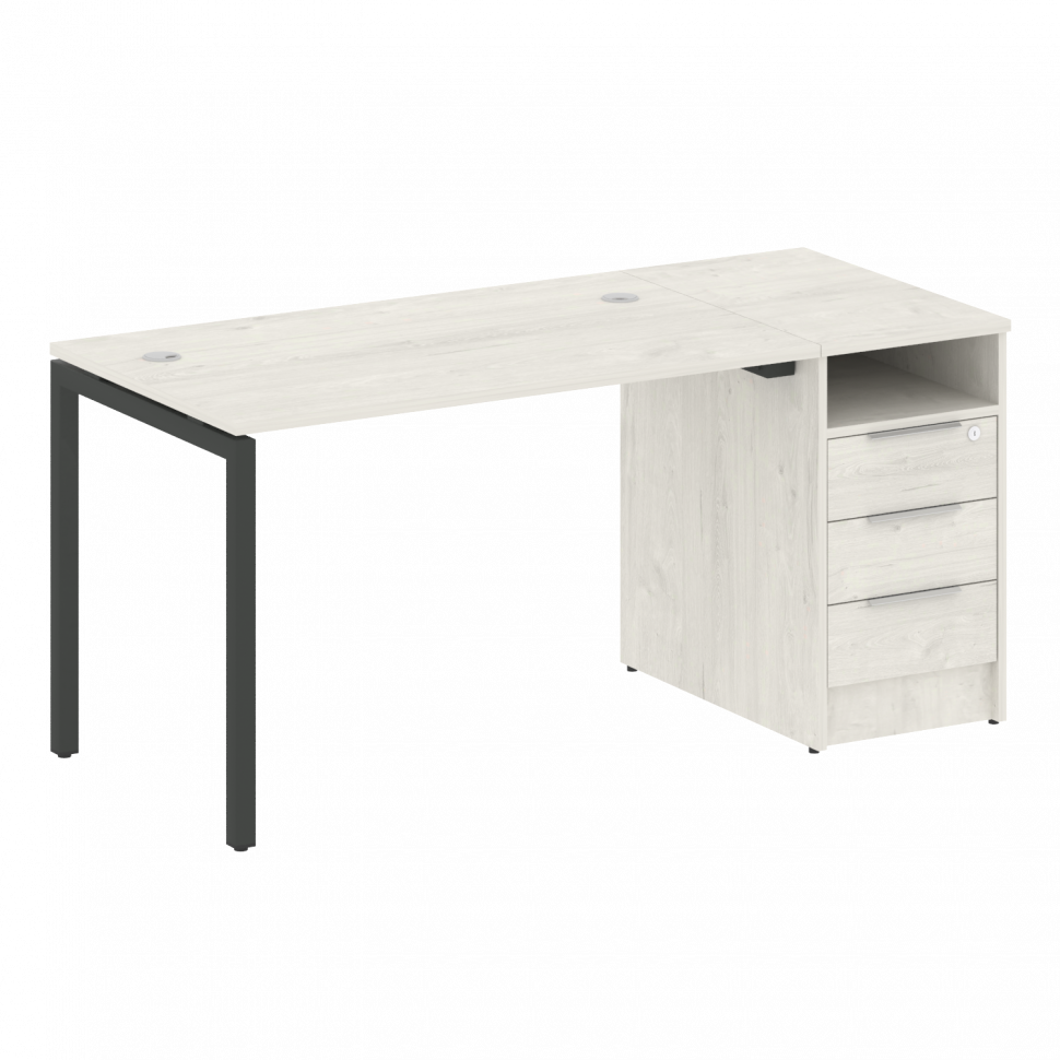 Metal System Quattro Рабочая станция с тумбой на П-образном м/к 40БП.РС-СТП-1.2 Дуб Наварра/Металл А
