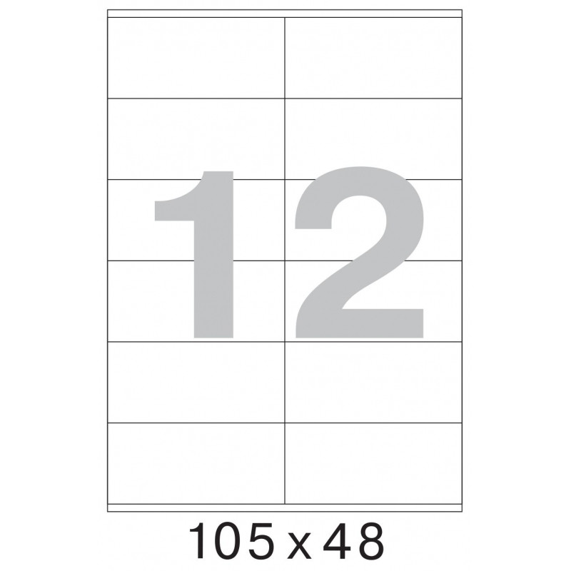 Этикетки самокл. ProMEGA Label BASIC  105х48 мм/12 шт. на листе А4  50лис