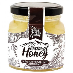 Мёд NATURAL HONEY натуральный липовый, 330 г, стеклянная банка, ш/к 11647, ОМН003