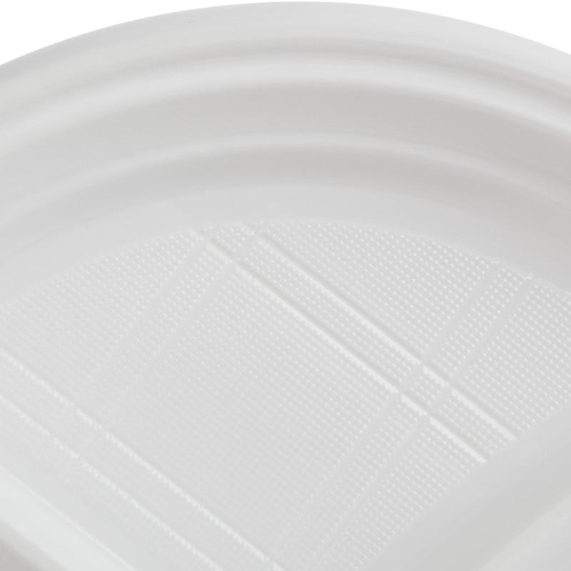 Тарелка одноразовая d-205мм, 3-х секционная белая, ПС 100шт/уп