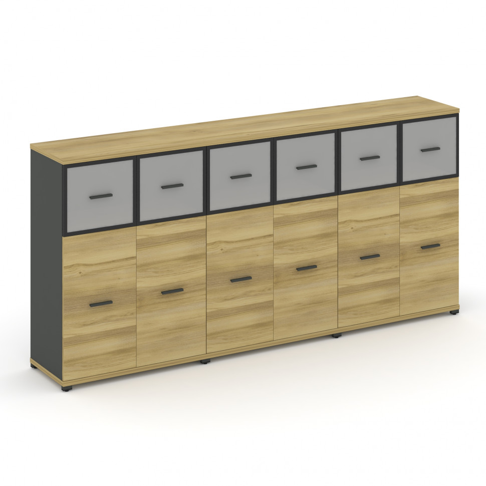 Concept Шкаф 3 широкие секции, 3 ниши CN.STS-334 RMB A Дуб Винченцо/Антрацит/Металл Антрацит/Сатин 2