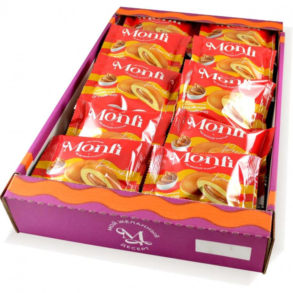 Печенье Панкейк Монфи бисквитное с вар.сгущ 40гx20шт/уп (800г)
