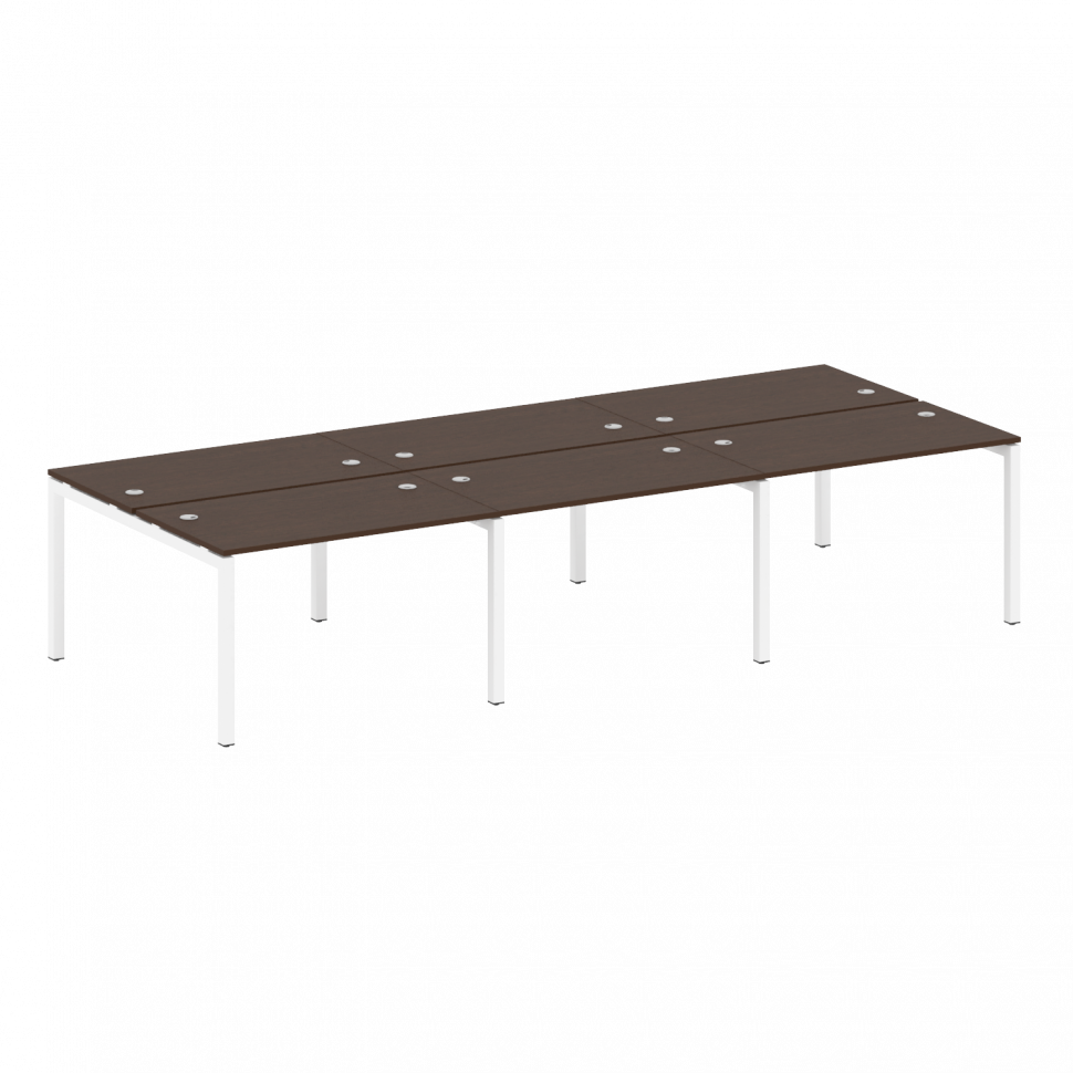 Metal System Quattro Рабочая станция на 6 раб. мест на П-образном м/к 50БП.СМ-6.2 Венге Цаво/Металл