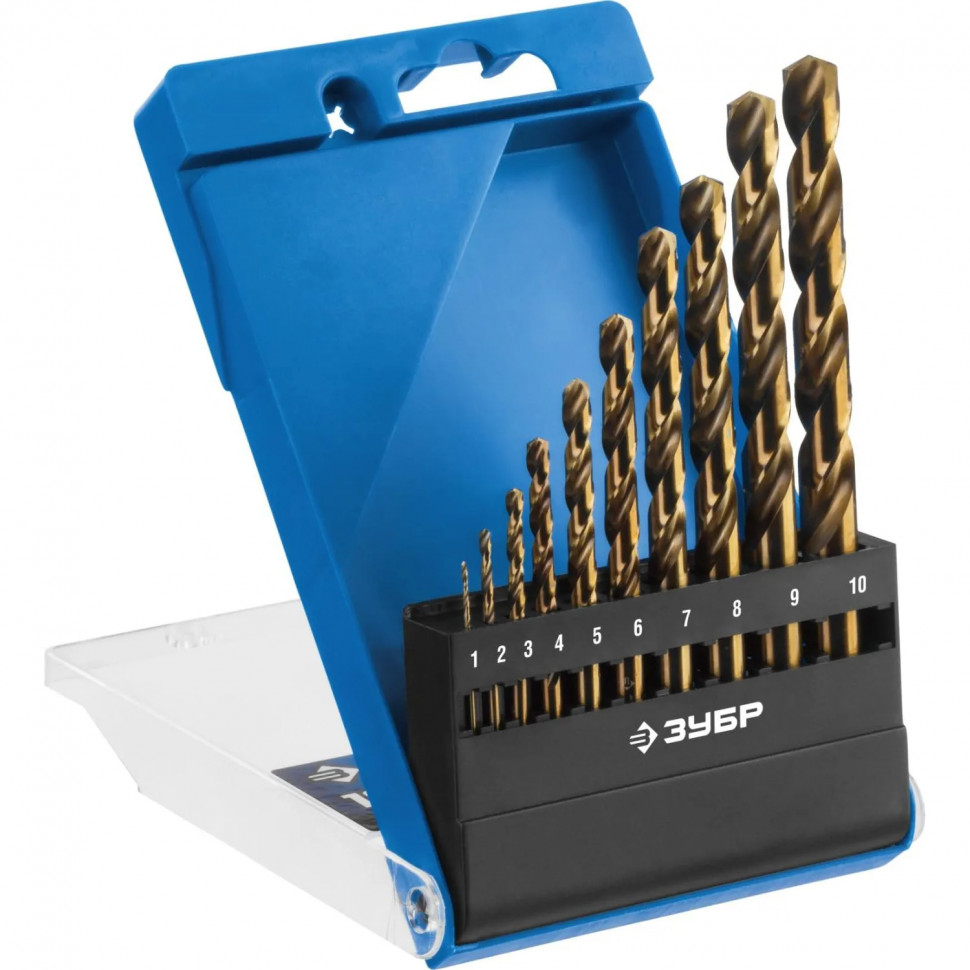 Набор сверл по металлу ЗУБР КОБАЛЬТ 10шт (1-10мм) класс А (29626-H10_z01)