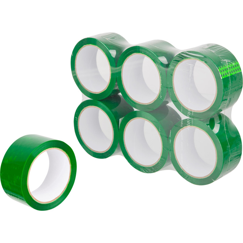 Клейкая лента упаковочная 48мм х 66м 43мкр зеленая 6 шт/уп СПб