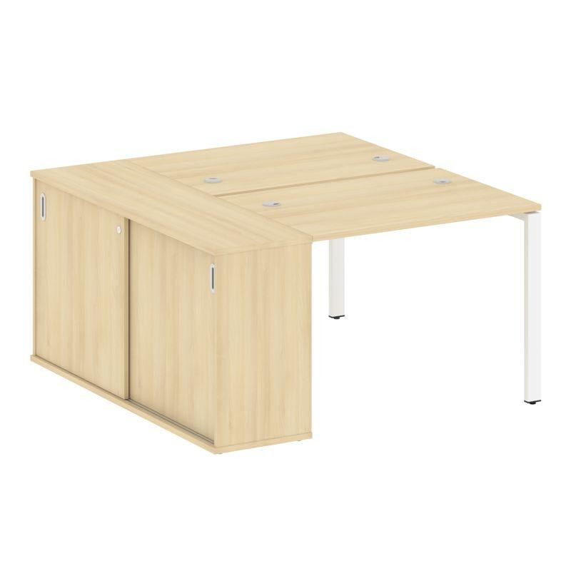 Metal System Рабочая станция с шкафом-купе на П-образном м/к БП.РС-СШК-1.1 Т Акация Лорка/Металл Бел