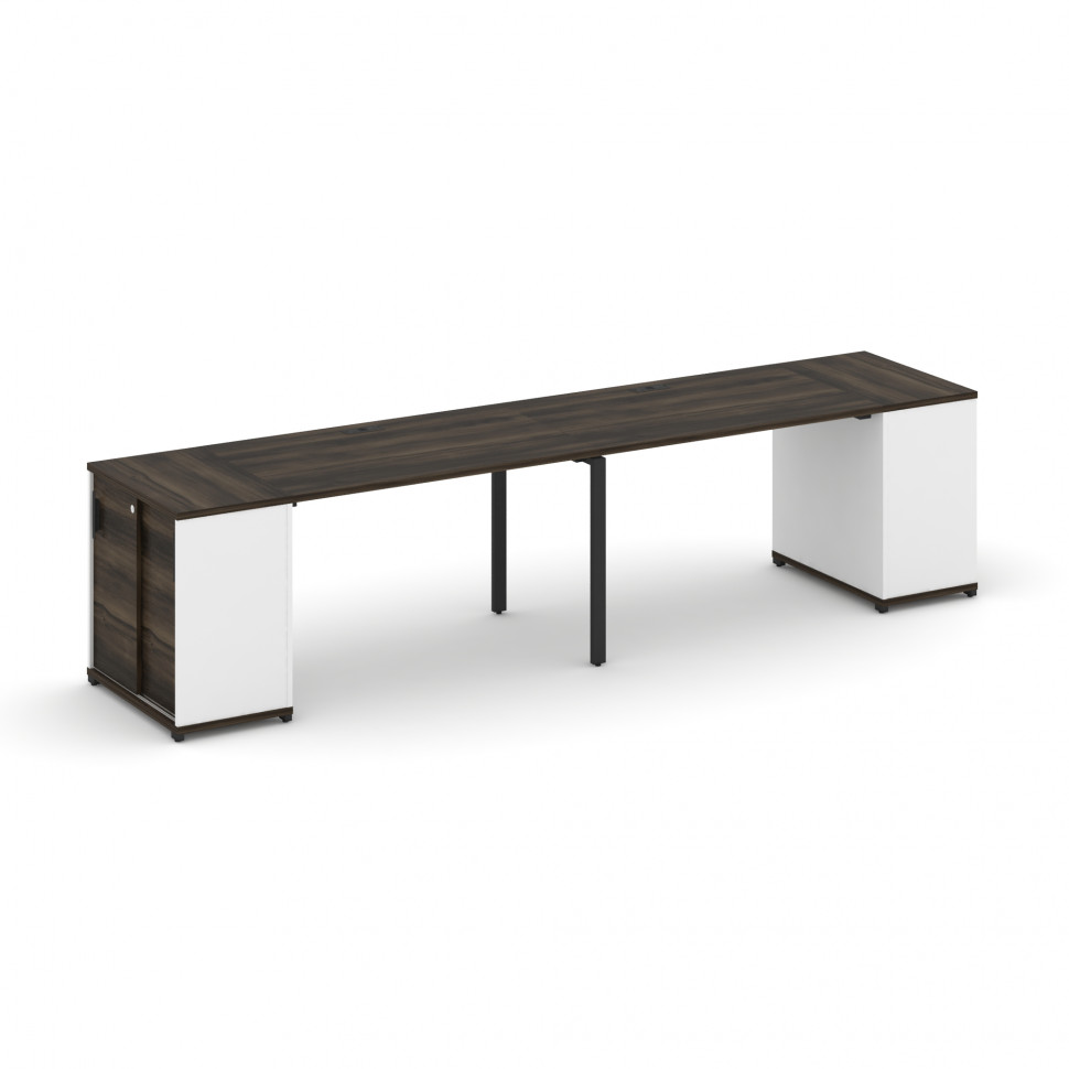 Concept Рабочая станция с опорными шкафом-купе CN.ORS-234 B Дуб Мали/Белый Бриллиант/Металл Черный 3