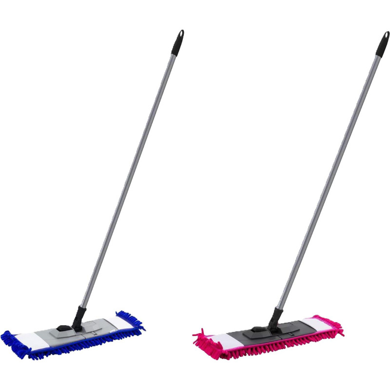 Швабра флаундер для пола пласт 47х16 в сборе с насад Chenille микрофSV5104