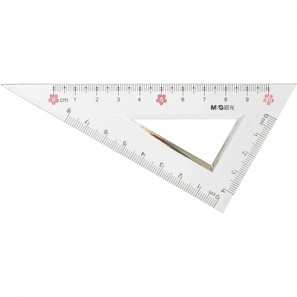 Набор чертежный M&G Sakura Rain (линейка, транспортир, 2 треугольника)