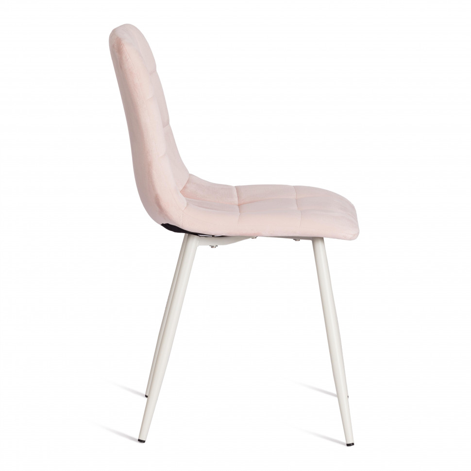 Стул CHILLY (mod. 7094-1) вельвет/металл, 44,5х52,5х86 см, pink (розовый) HLR39 / белый