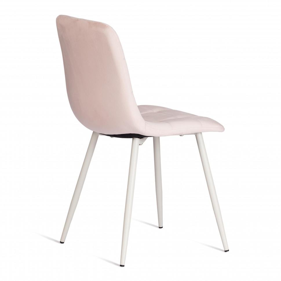 Стул CHILLY (mod. 7094-1) вельвет/металл, 44,5х52,5х86 см, pink (розовый) HLR39 / белый