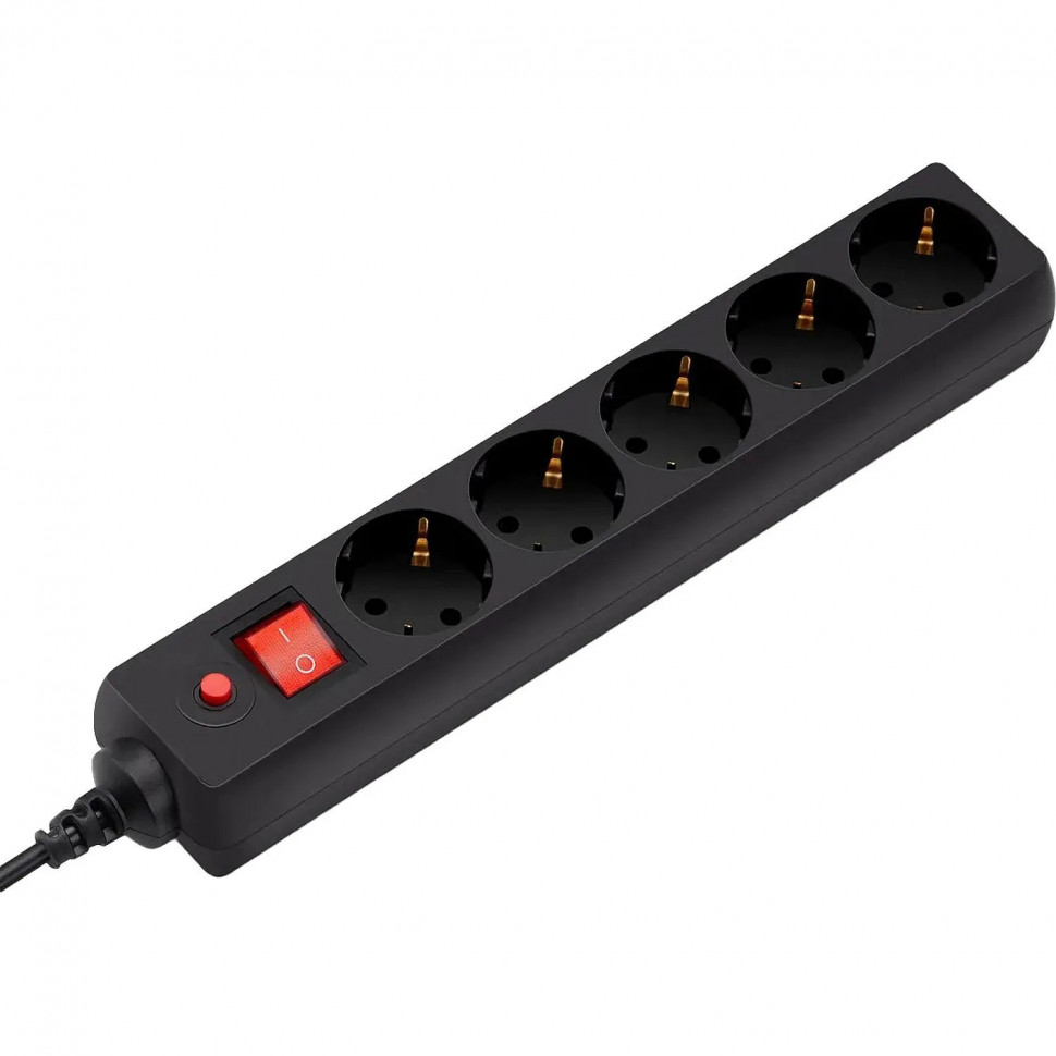 Сетевой фильтр Buro 500SH-1.8-UPS-B 1.8м (5 розеток) черный(коробка)