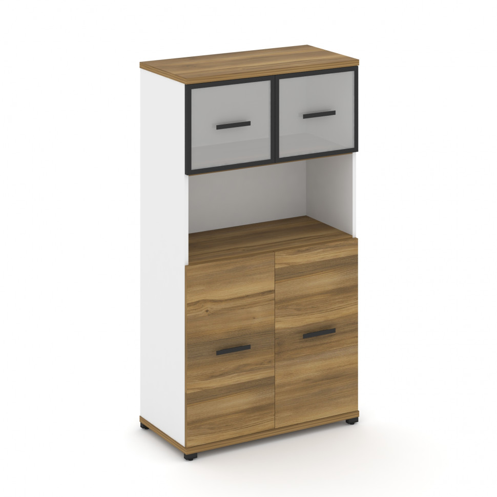 Concept Шкаф 1 широкая секция, 4 ниши CN.STS-415 RMB B Сандал Янтарный/Белый Бриллиант/Металл Черный