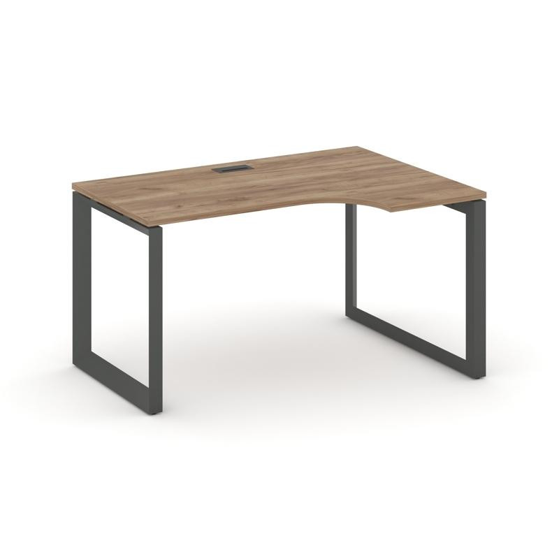 Style Project Стол рабочий эргономичный SN-59O.SPA-011(R) Дуб Табак/Металл Антрацит/Черный Заглушка