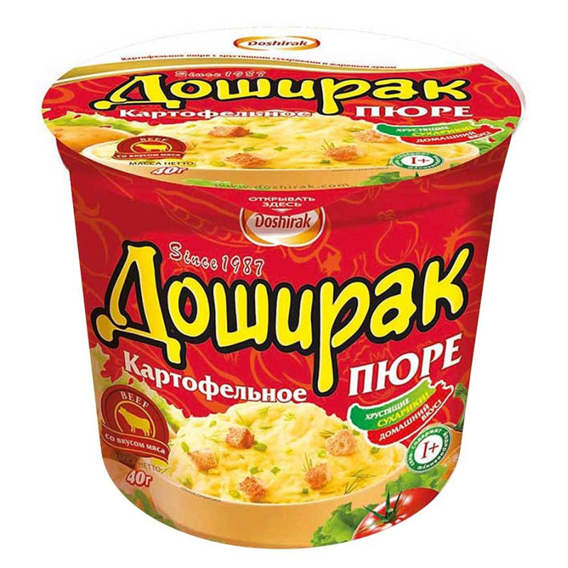 Картофельное пюре Доширак с мясом, 24штx40г