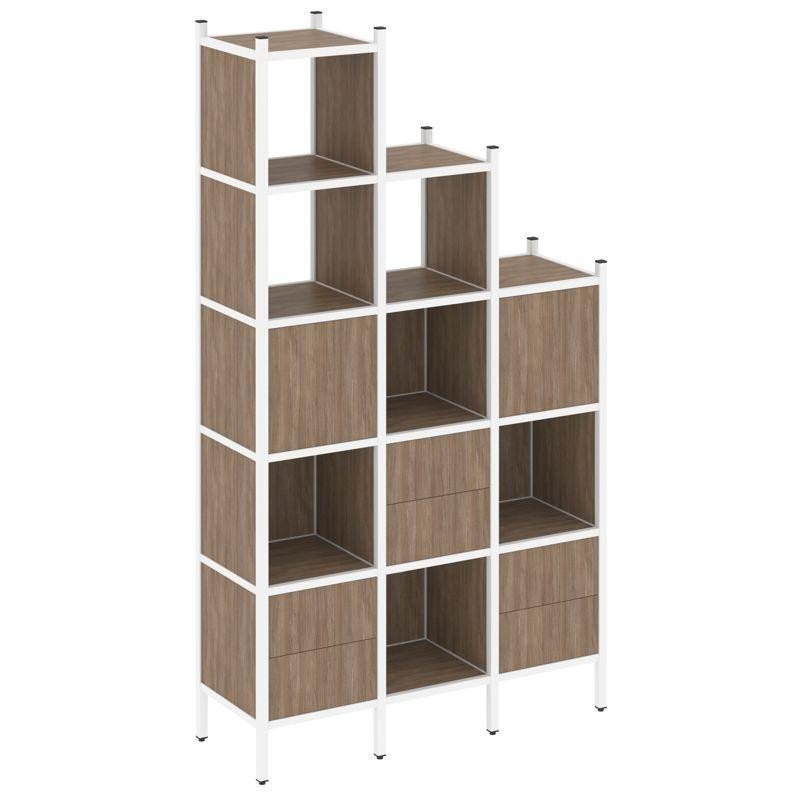 Loft Прямой стеллаж VR.L-22 Дуб Аризона/Металл Белый 1278*446*2280 Loft Прямой стеллаж VR.L-22 Дуб Аризона/Металл Белый 1278*446*2280