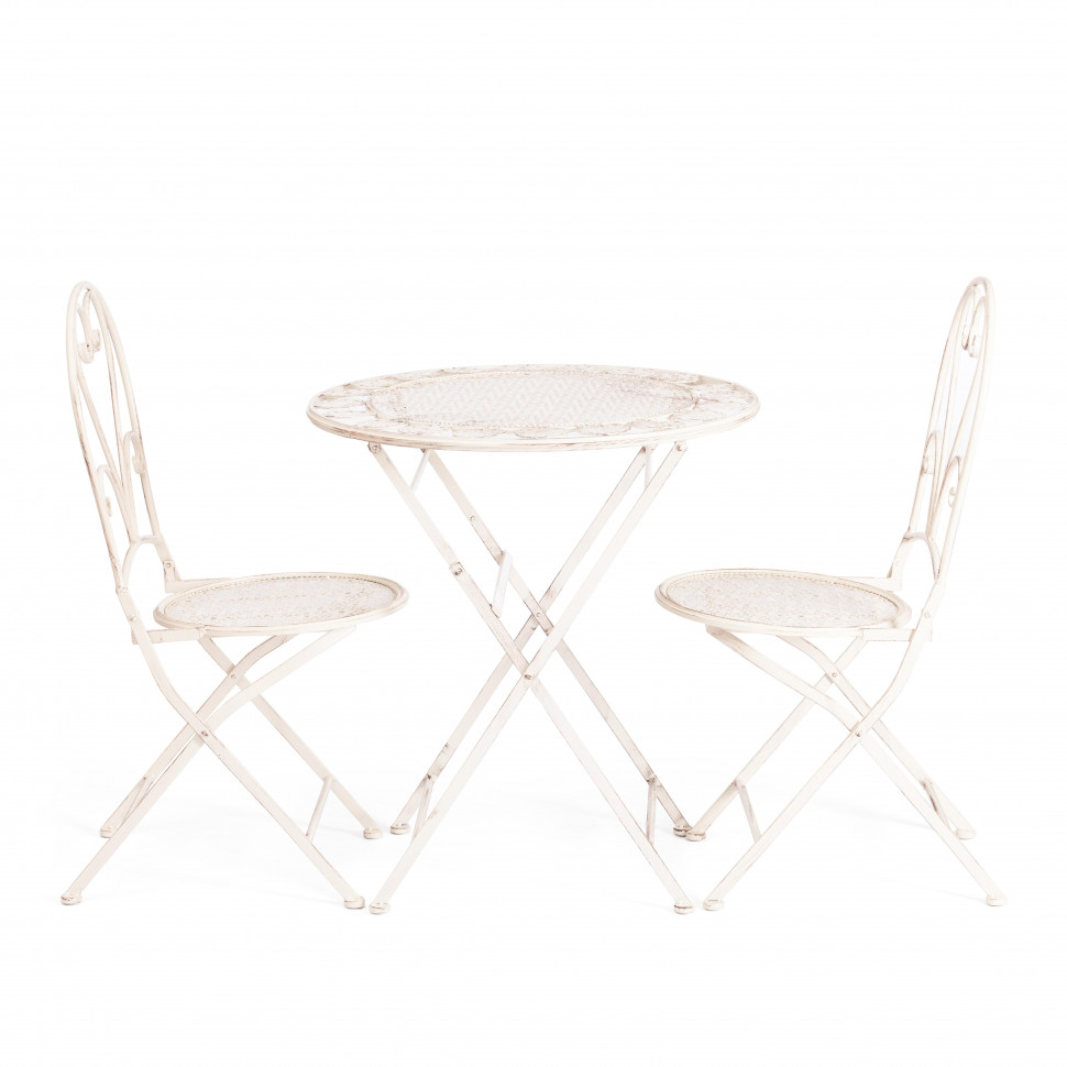 Стол Patio (PL08-11139) стальной сплав, античный белый, 70х75 см