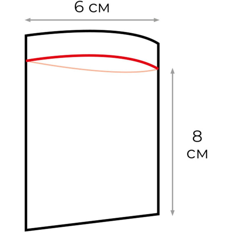 Пакет с замком (Zip Lock) 6x8 см., 32мкм, 100 шт/уп