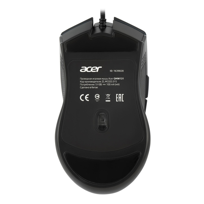 Мышь компьютерная Acer OMW131 черный (800-6400dpi)USB/1кн (ZL.MCEEE.015)