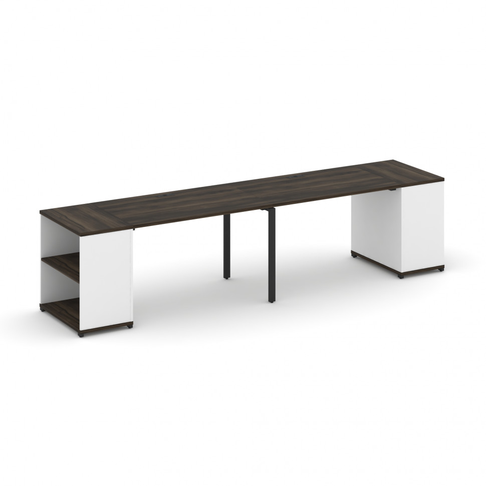 Concept Рабочая станция с опорными стеллажами CN.ORS-202 Дуб Мали/Белый Бриллиант/Металл Черный 3200