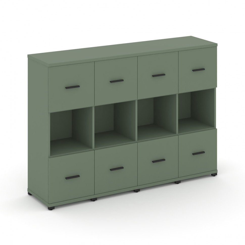 Concept Шкаф 4 узкие секции, 3 ниши CN.STU-345 B Кобо/Металл Черный 1668*420*1186