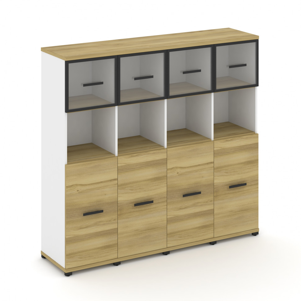 Concept Шкаф 4 узкие секции, 4 ниши CN.STU-445 RPB B Дуб Винченцо/Белый Бриллиант/Металл Черный/Проз Concept Шкаф 4 узкие секции, 4 ниши CN.STU-445 RPB B Дуб Винченцо/Белый Бриллиант/Металл Черный/Проз