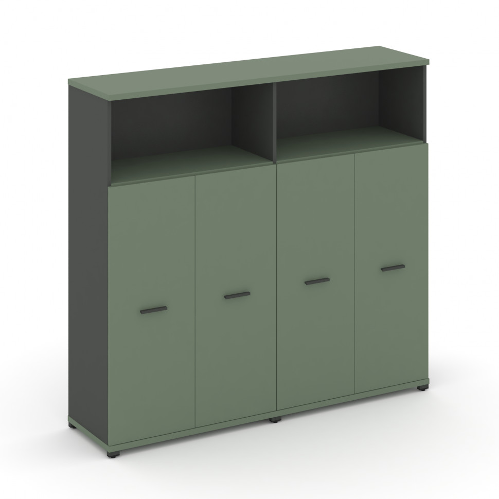 Concept Шкаф 2 широкие секции, 4 ниши CN.STS-423 A Кобо/Антрацит/Металл Антрацит 1668*420*1554