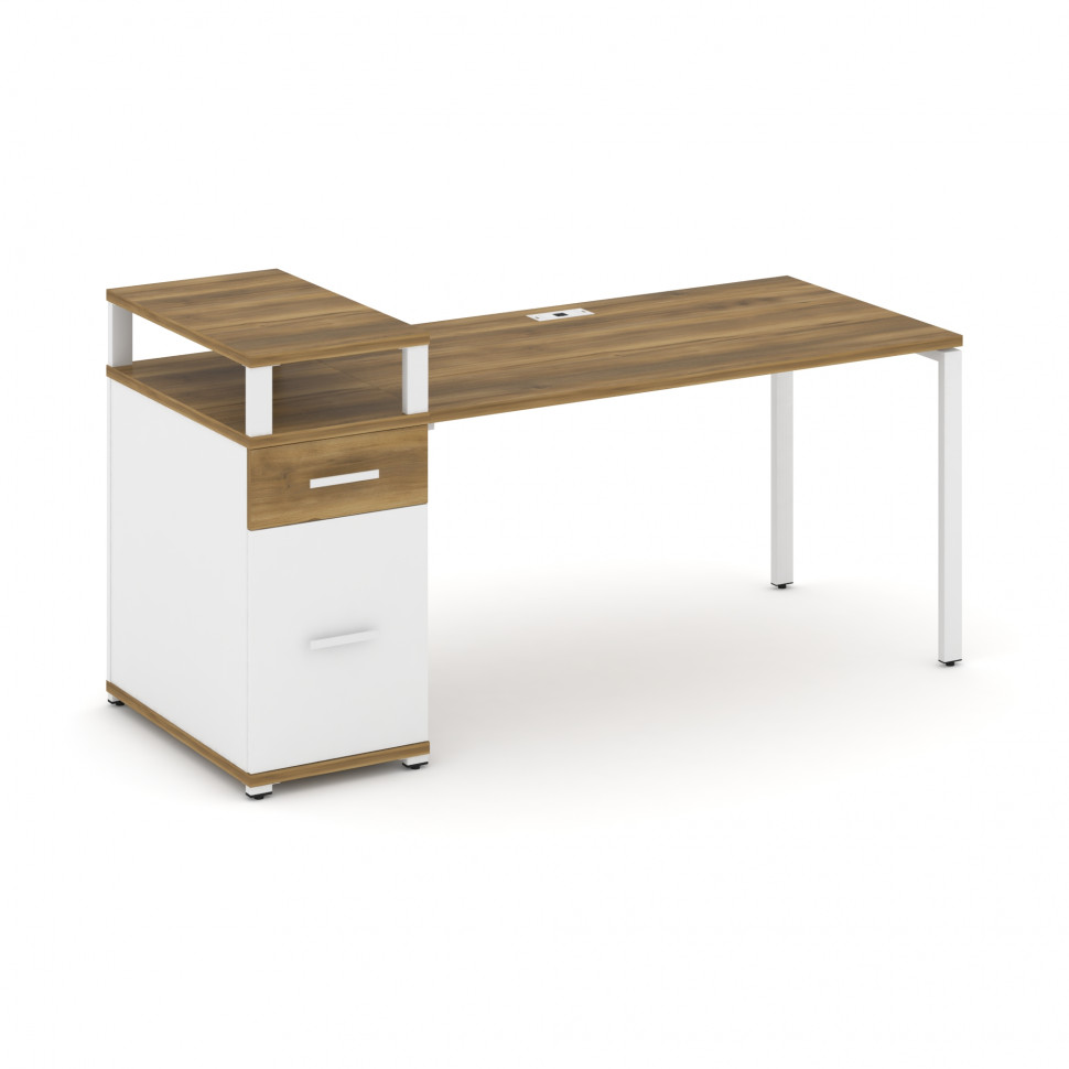 Concept Стол рабочий с 1 опорной тумбой CN.SP-415 W Сандал Янтарный/Белый Бриллиант/Металл Белый 180 Concept Стол рабочий с 1 опорной тумбой CN.SP-415 W Сандал Янтарный/Белый Бриллиант/Металл Белый 180