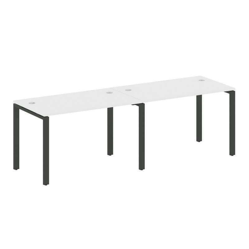 Metal System Рабочая станция на 2 места на П-образном м/к БП.СМ-2.2 Белый/Металл Антрацит 2400*720*7 Metal System Рабочая станция на 2 места на П-образном м/к БП.СМ-2.2 Белый/Металл Антрацит 2400*720*7