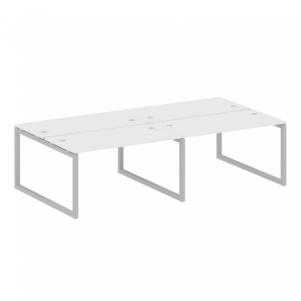 Metal System Quattro Рабочая станция на 4 места на О-образном м/к 50БО.СМ-4.3 Белый/Металл Серый 280