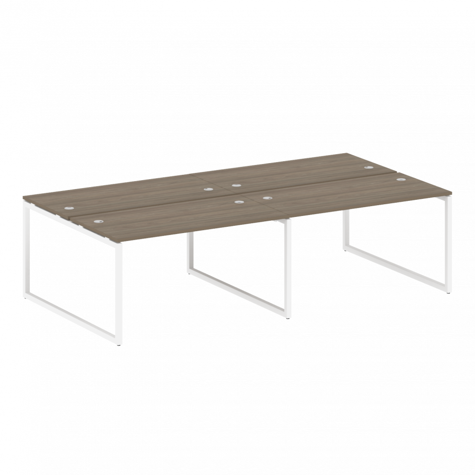 Metal System Quattro Рабочая станция на 4 места на О-образном м/к 40БО.СМ-4.3 Вяз Благородный/Металл