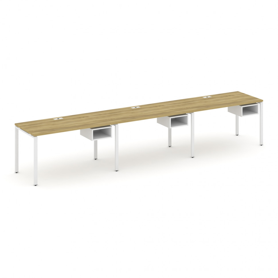 Concept Рабочая станция односторонняя с подвес. тумбами 3 места CN.ORS-123 Дуб Винченцо/Белый Брилли Concept Рабочая станция односторонняя с подвес. тумбами 3 места CN.ORS-123 Дуб Винченцо/Белый Брилли