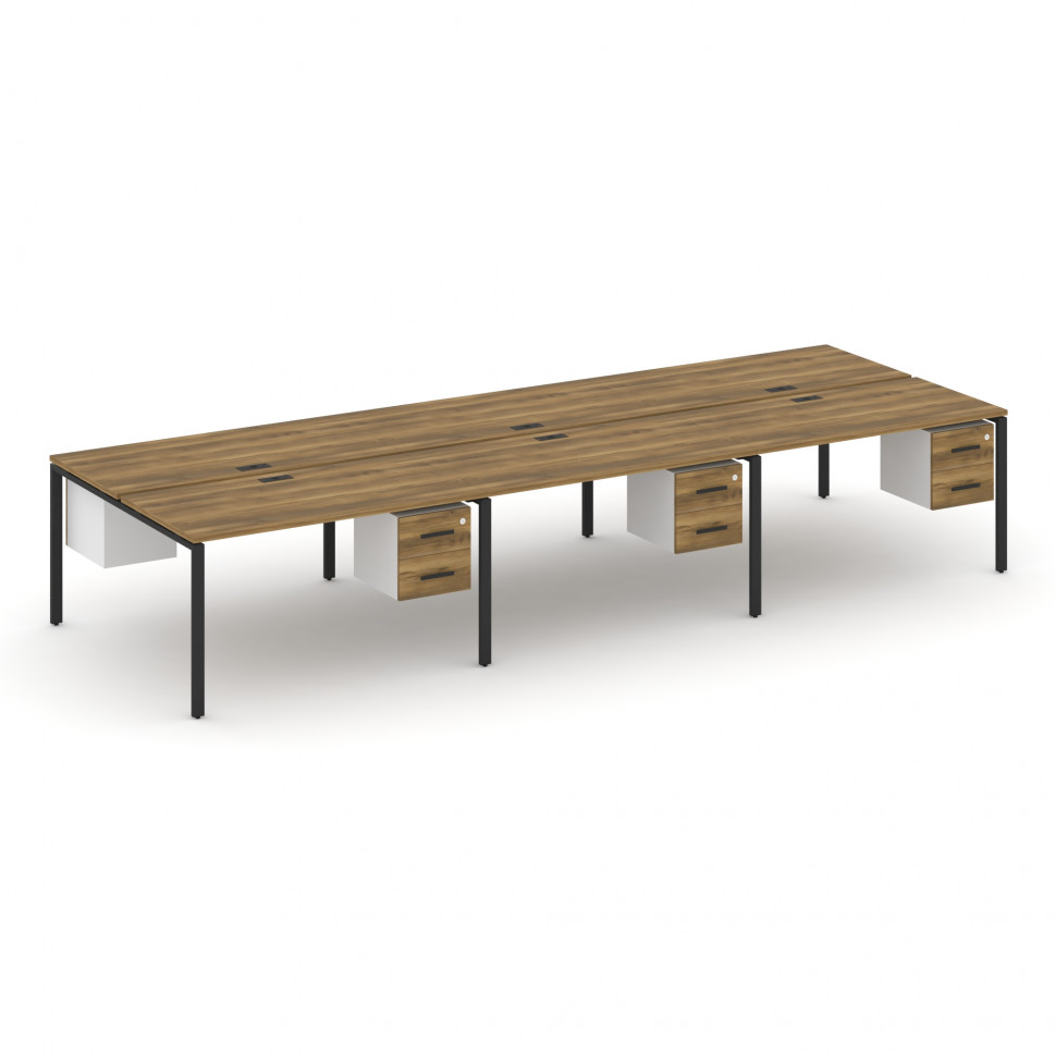 Concept Рабочая станция двухсторонняя с подвес. тумбами на 6 мест CN.DRS-155 B Сандал Янтарный/Белый Concept Рабочая станция двухсторонняя с подвес. тумбами на 6 мест CN.DRS-155 B Сандал Янтарный/Белый