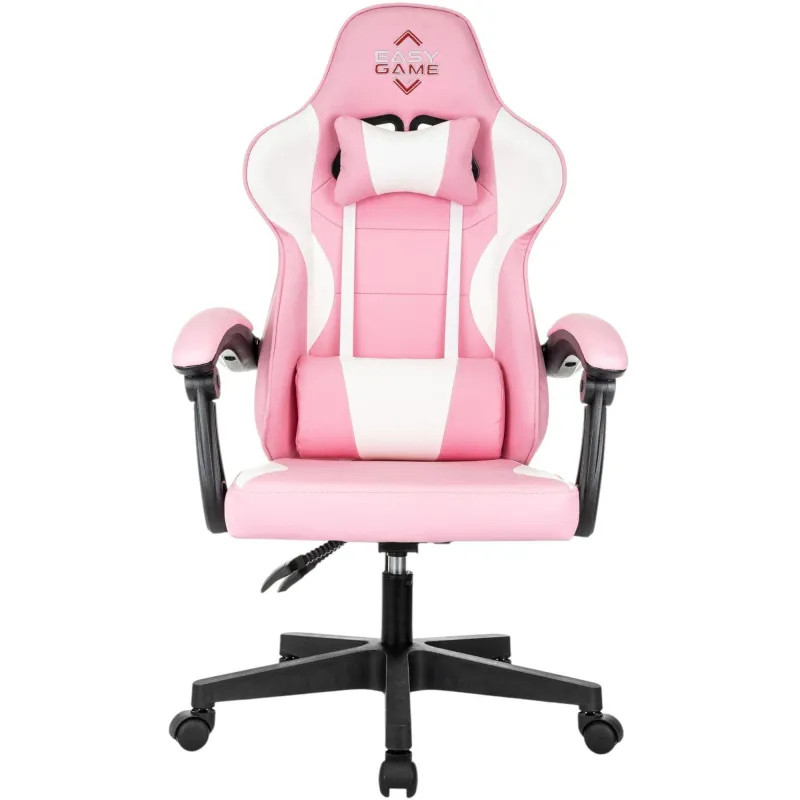 Кресло VB_Echair Easy Game-907 LT PU экокожа розовый/белый, пластик