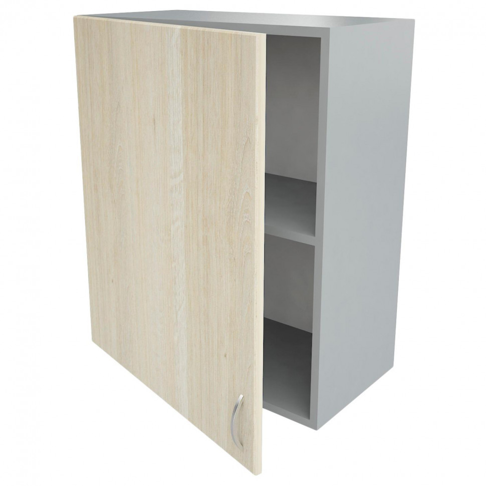 Шкаф КМ_Ринг навесной 60см с 1 дв. светлый дуб шамони/серый